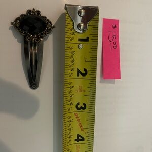 Vintage Black Hair Clip with Ornate Design